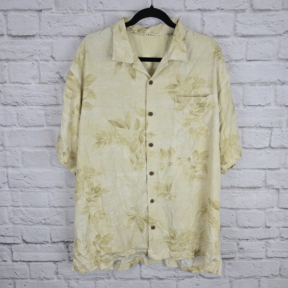 Tommy Bahama Other - Tommy Bahama XL 100% Silk Short-Sleeve Shirt Leaf Print Button-Up Casual‎